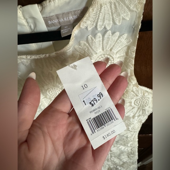 NWT - Banana Republic Ivory Drop Waist Dress. New with tags. - Picture 3 of 4